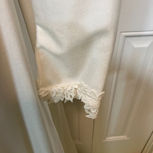 Vintage NWT Barbara Bridals White Floral Embroidered Sweep Wedding Dress Sz 8 - Picture 11 of 15